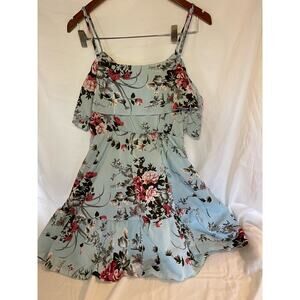SHEIN-Flowy Dress-floral-blue-women's size M